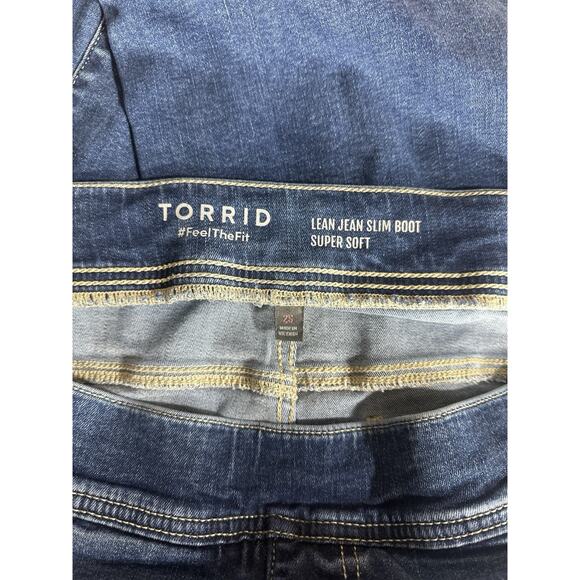 Torrid Lean Jean Slim Boot Super Soft Pull-On Jeans Blue Size 28 - Picture 5 of 8